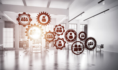 Wall Mural - networking and wireless connection as concept for effective modern business