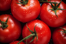 Background Of Ripe Tomato, Photo, Good Sharpness, Detail, Close-up, Top View,