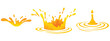 © robu_s - Water and juice splash liquide. Vector Illustration. A drop shape, minimalist representation of liquid in motion A dripped droplet, orange glimpse into world of fluids A spill shape, testament to