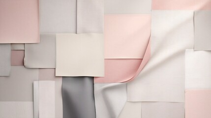 Fototapete - Generative AI : Texture, background, pattern. Texture of Blush Pink and Pale Gray silk fabric. Beautiful Blush Pink and Pale Gray soft silk fabric.