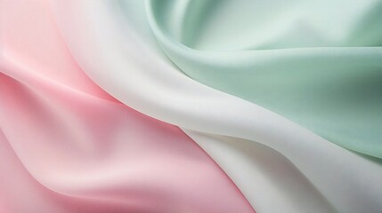 Poster - Generative AI : Abstract Pastel Pink and Mint Green wave modern soft luxury texture with smooth and clean vector subtle background illustration.