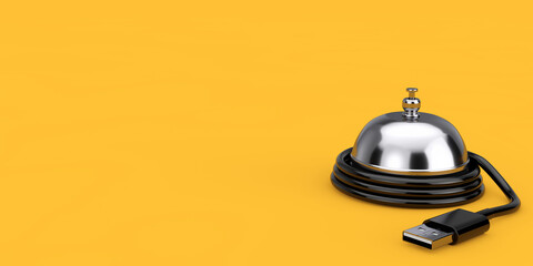 Poster - Service Ring Bell with USB Cable. 3d Rendering