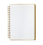 Fototapeta Perspektywa 3d - Blank open notebook isolated on transparent background, PNG.