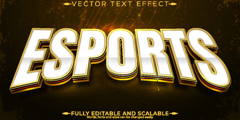 Wall Mural - Esport text effect, editable game and gold text style