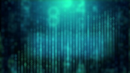 Futuristic big data abstract random motion digits with blurred gradient background video loop animation