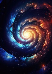 Wall Mural - magic and colorful spiral with galaxy on it, space and universe wallpaper. generative ai.