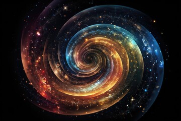 Wall Mural - magic and colorful spiral with galaxy on it, space and universe wallpaper. generative ai.