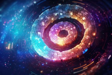 Wall Mural - magic and colorful spiral with galaxy on it, space and universe wallpaper. generative ai.