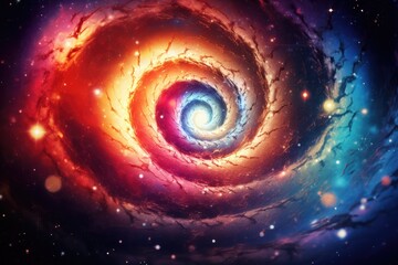 Wall Mural - magic and colorful spiral with galaxy on it, space and universe wallpaper. generative ai.