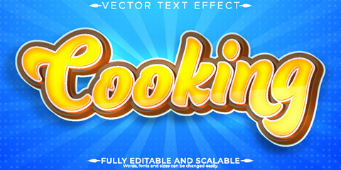 Wall Mural - Cooking cake text effect, editable bakery and pastry text style