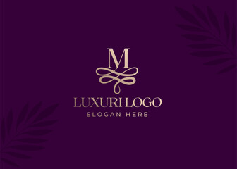 Wall Mural - M Luxury Letter Logo design vector