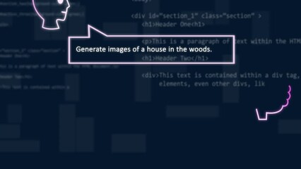 Wall Mural - animation of ai text and icons, computer data processing over dark background