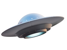 Alien Spaceship Isolated On Background 3d Rendering