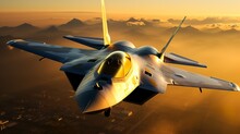 F–22 Raptor Fighter Jet In The Sky, Generative AI