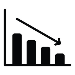 Decrease chart icon design in modern style, isolated on white background