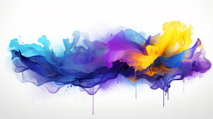 Wall Mural - Colorful paint splashes on white background.