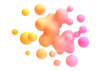 Wall Mural - 3d liquid bubbles.