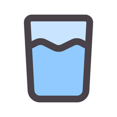 Poster - glass flat line icon