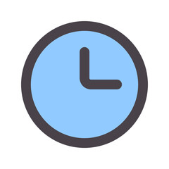 Poster - clock flat line icon