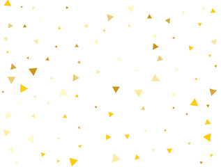 Wall Mural - Gender Neutral Golden Triangular Confetti Background. Vector illustration