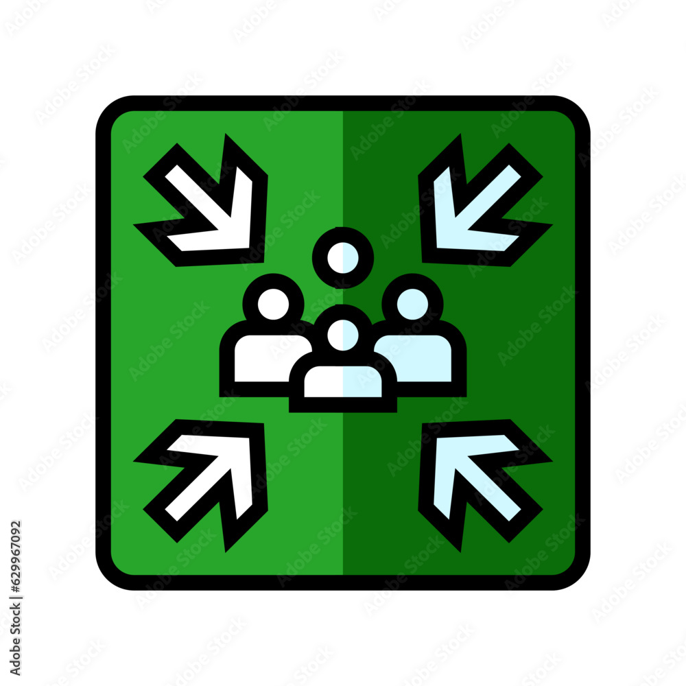 fire assembly point emergency color icon vector. fire assembly point ...