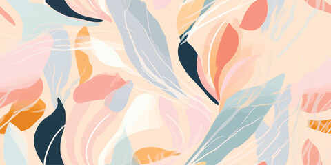pastel abstract summer artistic illustration pattern. creative collage contemporary seamless pattern