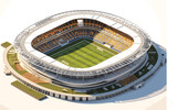 Fototapeta Sport - Football stadium vector flat minimalistic isolated illustration
