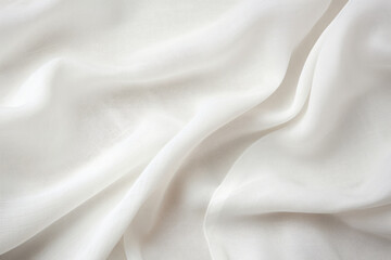 White colour silk wave drapery abstract background. Flowing fabric texture concept