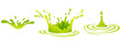 © robu_s - Water and juice splash liquide. Vector Illustration. Fresh juice splashed, refreshing green vibrancy A wave shape, recurring pattern in grand oceanic symphony A drop shape, fundamental silhouette