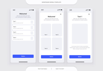 Wall Mural - wireframe mobile app. vector template for your design.