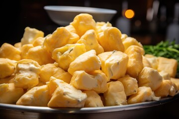 Wall Mural - close-up of freshly made cheese curds