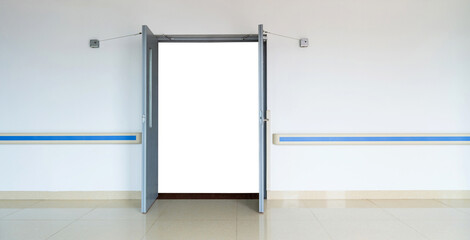 Canvas Print - Open door in a hospital