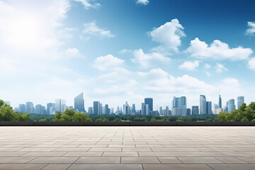 Poster - city skyline with clouds