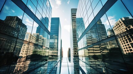  modern skyscrapers in business district business buildings 