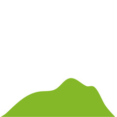 Sticker - Green Hilly Valley Flat Vector