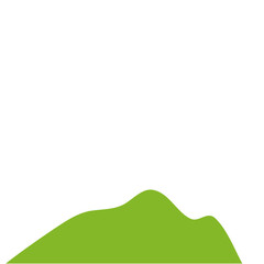 Wall Mural - Green Hilly Valley Flat Vector