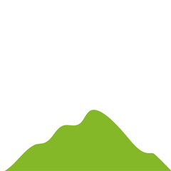 Wall Mural - Green Hilly Valley Flat Vector