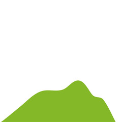 Sticker - Green Hilly Valley Flat Vector