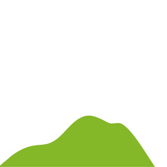 Canvas Print - Green Hilly Valley Flat Vector