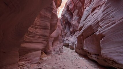 Wall Mural - Rocky passage inside a rocky path Hiking Wire Pass on  to Buckskin Gulch in Utah, USA