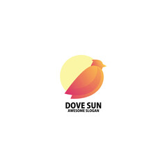 Wall Mural - dove bird logo design gradient color