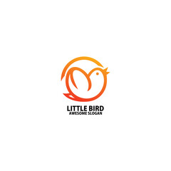 Wall Mural - bird line logo design gradient color