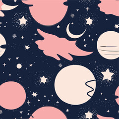 Wall Mural - Seamless Colorful Galaxy Pattern.

Seamless pattern of Galaxy in colorful style. Add color to your digital project with our pattern!