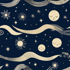 Wall Mural - Seamless Colorful Galaxy Pattern.

Seamless pattern of Galaxy in colorful style. Add color to your digital project with our pattern!