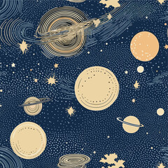 Wall Mural - Seamless Colorful Galaxy Pattern.

Seamless pattern of Galaxy in colorful style. Add color to your digital project with our pattern!