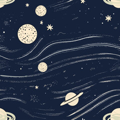 Wall Mural - Seamless Colorful Galaxy Pattern.

Seamless pattern of Galaxy in colorful style. Add color to your digital project with our pattern!