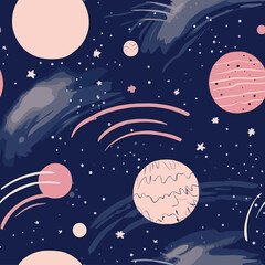 Wall Mural - Seamless Colorful Galaxy Pattern.

Seamless pattern of Galaxy in colorful style. Add color to your digital project with our pattern!