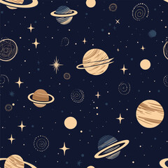 Wall Mural - Seamless Colorful Galaxy Pattern.

Seamless pattern of Galaxy in colorful style. Add color to your digital project with our pattern!