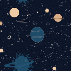 Wall Mural - Seamless Colorful Galaxy Pattern.

Seamless pattern of Galaxy in colorful style. Add color to your digital project with our pattern!