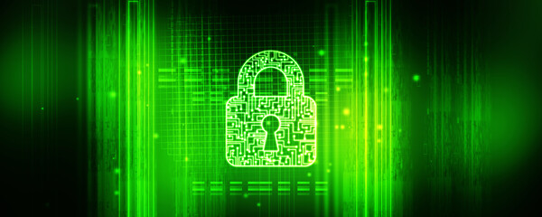 2d illustration Safety concept: Closed Padlock on digital background